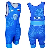 Трико борцовское BoyBo Profi Gerb синее BT30 Трико борцовское BoyBo Profi Gerb синее BT30 от магазина Супер Спорт